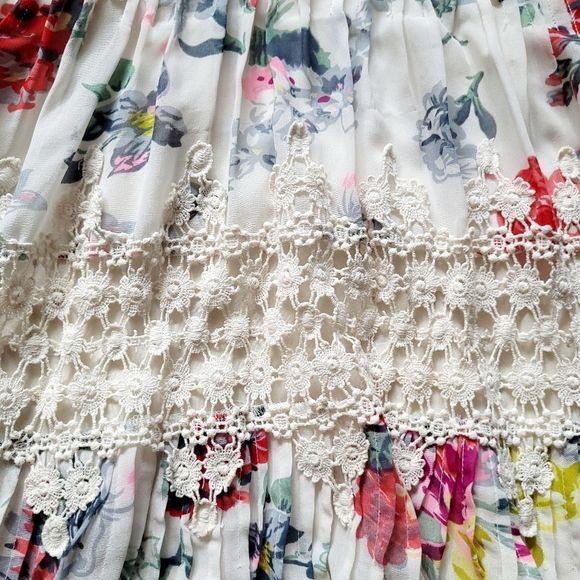 ANTHROPOLOGIE RANNA GILL Kalila Floral Women's Halter Lace Cottagecore Dress - Picture 10 of 12